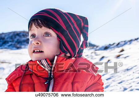 Stock Photograph - Portrait of toddler boy, Piani Resinelli, Lombardy, Italy. Fotosearch