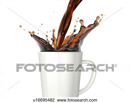 Pouring coffee into a white mug. Side close up view. Isolated on white background. View Large Photo Image Stock Image - Pouring coffee into a white mug. Side close up view. Isolated on white background.. Fotosearch