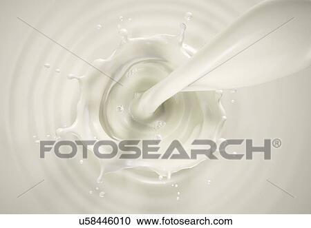 Pouring milk with crown splash in milk pool with ripples. Top view. On white background. View Large Photo Image Stock Image - Pouring milk with crown splash in milk pool with ripples. Top view. On white background.. Fotosearch
