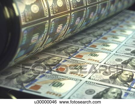 Printing banknotes, illustration View Large Photo Image Stock Photograph - Printing banknotes, illustration. Fotosearch