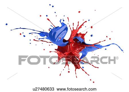 Red and blue paint splash explosion, splashing against each other. Isolated on white background. View Large Photo Image Stock Image - Red and blue paint splash explosion, splashing against each other. Isolated on white background.. Fotosearch