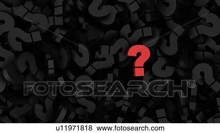 Stock Photo - Red question mark standing out, illustration. Fotosearch