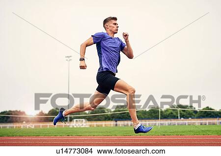 Runner training on running track View Large Photo Image Picture - Runner training on running track. Fotosearch