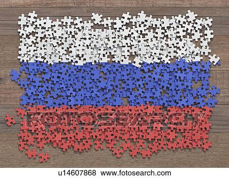 Russian flag jigsaw puzzle, illustration View Large Photo Image Stock Photo - Russian flag jigsaw puzzle, illustration. Fotosearch