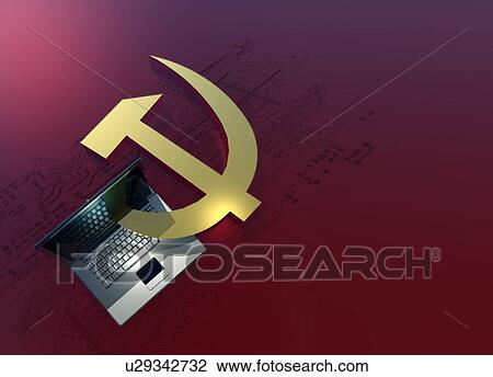Stock Image - Russian hacking, conceptual illustration. Fotosearch