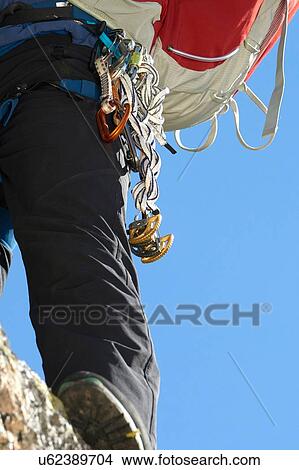 Safety harness worn by mountaineer View Large Photo Image Picture - Safety harness worn by mountaineer. Fotosearch