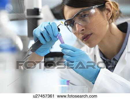Scientist pipetting sample into a tube for analytical testing in the laboratory. View Large Photo Image Stock Image - Scientist pipetting sample into a tube for analytical testing in the laboratory.. Fotosearch