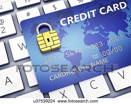 Picture - Secure banking and online shopping, conceptual illustration. Fotosearch