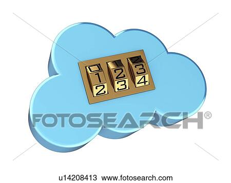 Stock Image - Secure cloud computing, conceptual illustration. Fotosearch