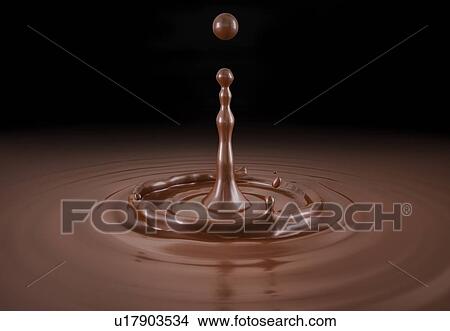 Single liquid chocolate drop splash in chocolate sauce pool. with ripples. Close up On black background View Large Photo Image Picture - Single liquid chocolate drop splash in chocolate sauce pool. with ripples. Close up On black background. Fotosearch