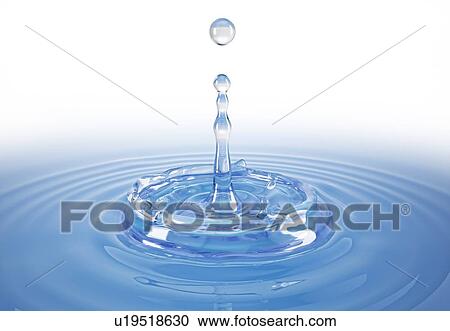Single water drop splash in water pool with ripples. On white background. View Large Photo Image Stock Image - Single water drop splash in water pool with ripples. On white background.. Fotosearch