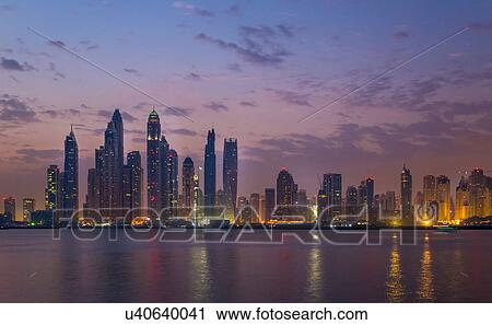 Skyline, Dubai Marina, UAE View Large Photo Image Stock Image - Skyline, Dubai Marina, UAE. Fotosearch