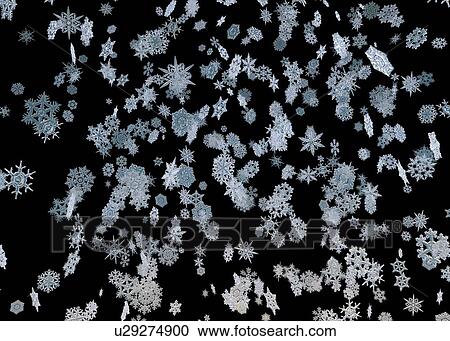 Stock Image - Snowflakes falling, illustration. Fotosearch