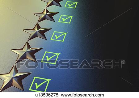 Stars and tick boxes, illustration View Large Photo Image Stock Photography - Stars and tick boxes, illustration. Fotosearch