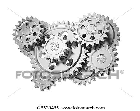 Stock Photography - Steel gear wheels isolated on white background. 3d illustration.. Fotosearch