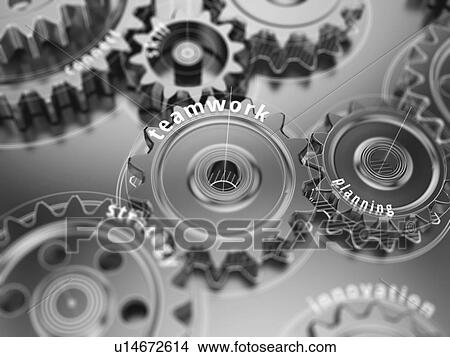 Teamwork concept, gear wheels close-up. 3d illustration. View Large Photo Image Picture - Teamwork concept, gear wheels close-up. 3d illustration.. Fotosearch