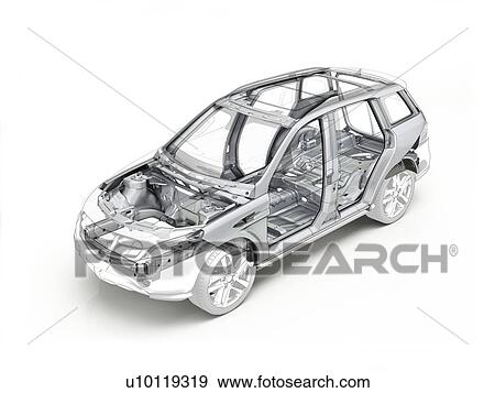 Stock Photo - Technical drawing of car, illustration. Fotosearch