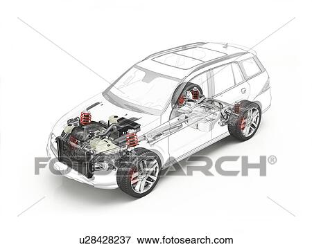 Stock Photo - Technical drawing of car, illustration. Fotosearch