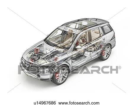 Stock Photograph - Technical drawing of car, illustration. Fotosearch