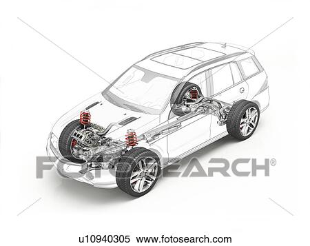 Stock Photography - Technical drawing of car, illustration. Fotosearch