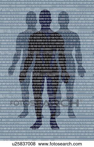Stock Photo - Three men with binary code numbers, illustration. Fotosearch