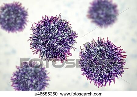 Stock Image - Thyroid cancer cells, illustration. Fotosearch