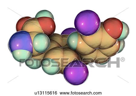 Stock Photograph - Triiodothyronine hormone, molecular model. Fotosearch