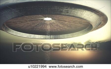 Picture - UFO in sky, illustration. Fotosearch