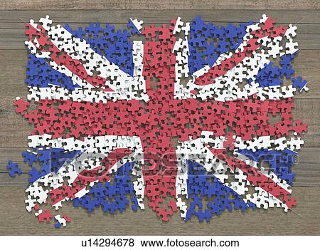 Stock Photo - Union Jack jigsaw puzzle, illustration. Fotosearch