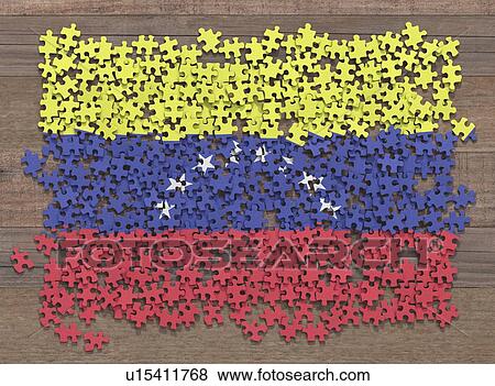 Stock Photo - Venezuelan flag jigsaw puzzle, illustration. Fotosearch