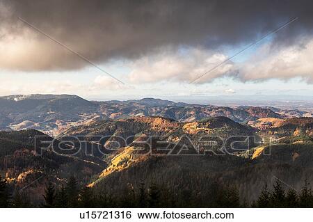 Stock Photograph - View into black forest, Baiersbronn, Baden-Wurttemberg, Germany. Fotosearch