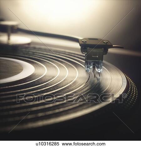 Stock Photography - Vinyl record being played, illustration. Fotosearch