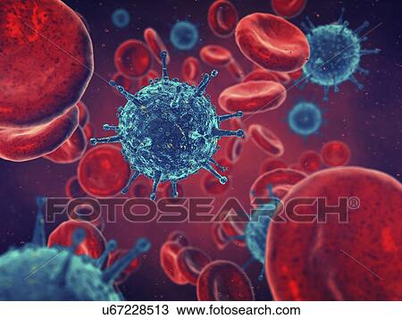 Stock Image - Viral infection, illustration. Fotosearch