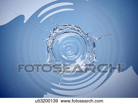 Water crown splash in a water pool, with circular ripples around. Top view. Isolated on white background. View Large Photo Image Stock Photo - Water crown splash in a water pool, with circular ripples around. Top view. Isolated on white background.. Fotosearch
