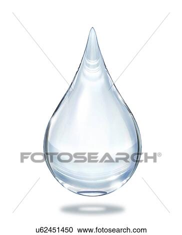 Stock Image - Water drop close up view isolated on white background.. Fotosearch