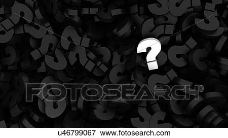 Stock Photo - White question mark standing out, illustration. Fotosearch