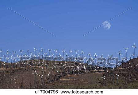 Wind farm, Tehachapi, California, USA. View Large Photo Image Stock Photograph - Wind farm, Tehachapi, California, USA.. Fotosearch