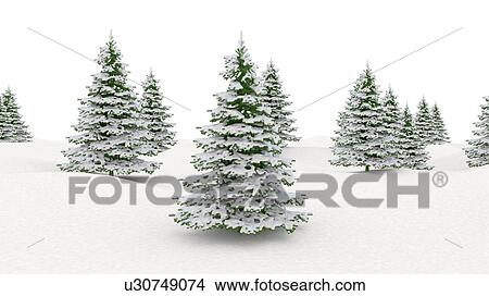 Winter landscape and fir trees, illustration View Large Photo Image Picture - Winter landscape and fir trees, illustration. Fotosearch