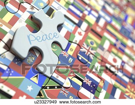 World peace jigsaw puzzle, illustration View Large Photo Image Stock Photo - World peace jigsaw puzzle, illustration. Fotosearch