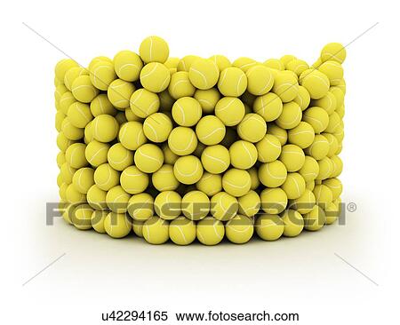 Stock Photography - Yellow tennis balls, illustration. Fotosearch