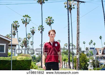 Young man in suburbs, Los Angeles, California, USA View Large Photo Image Stock Image - Young man in suburbs, Los Angeles, California, USA. Fotosearch