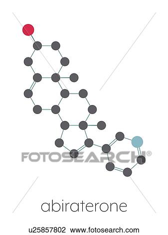Stock Image - Abiraterone prostate cancer drug, molecular model. Fotosearch
