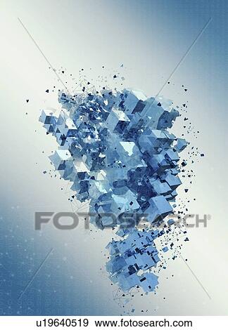 Abstract blue cubes illustration. View Large Photo Image Stock Photo - Abstract blue cubes illustration.. Fotosearch
