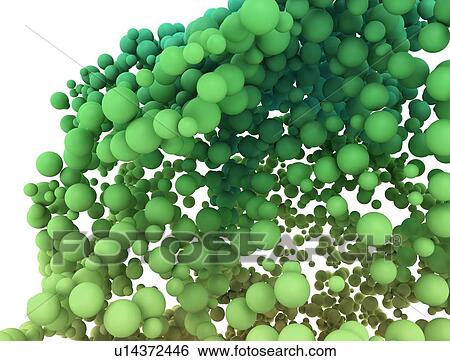 Stock Photograph - Abstract green spheres, illustration. Fotosearch