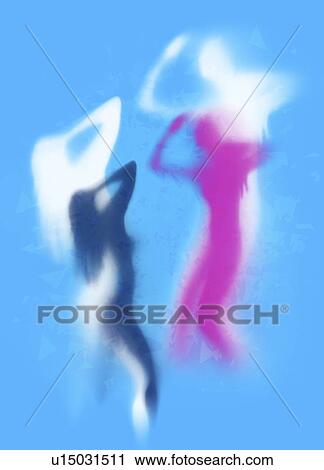 Stock Image - Abstract male and female forms, illustration.. Fotosearch