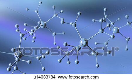 Picture - Abstract molecule, illustration. Fotosearch