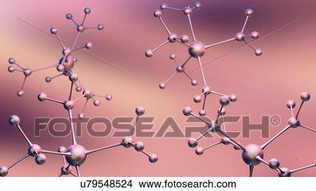 Picture - Abstract molecule, illustration. Fotosearch