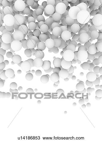 Stock Image - Abstract white spheres, illustration. Fotosearch