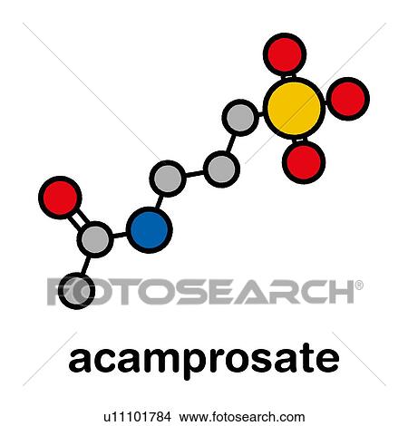 Picture - Acamprosate alcoholism drug, molecular model. Fotosearch