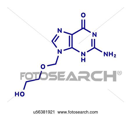 Acyclovir antiviral drug, molecular model View Large Photo Image Stock Image - Acyclovir antiviral drug, molecular model. Fotosearch